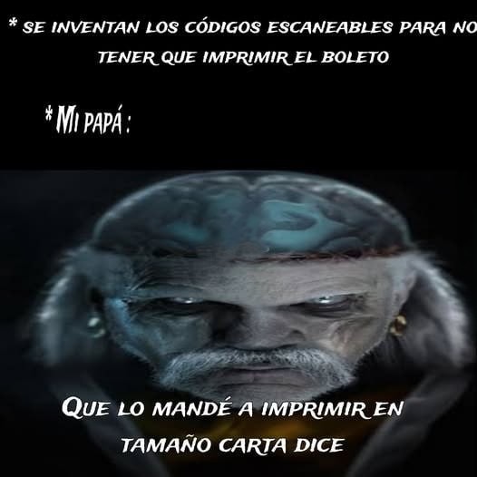 los códigos pa no imprimir y tu papá mandando a carta - meme