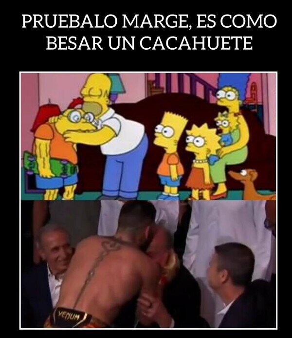Ilia topuria besando al rey Juancar - meme