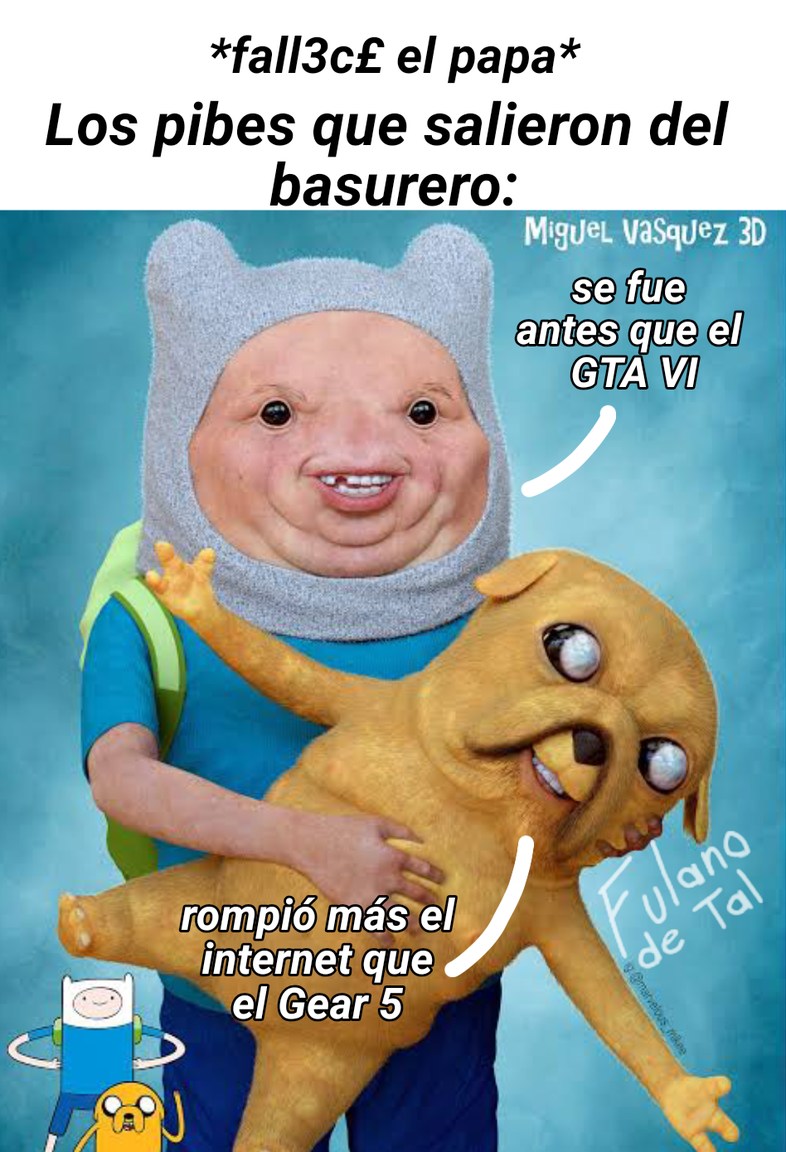 Finn el verdulero y Jake el pollosero - meme