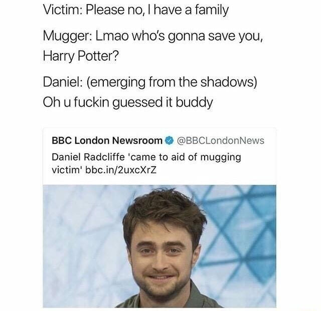 Harry potter and the mugging victim.... - meme