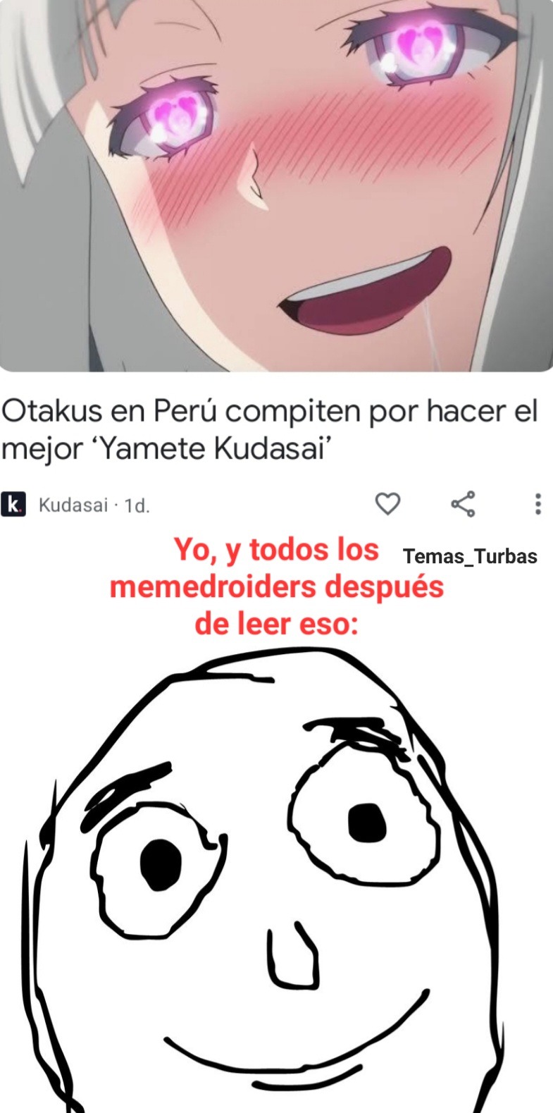 Fue una competencia de ver quien decía mejor "Yamete kudasai". Siempre tiene que ser Perú. - meme