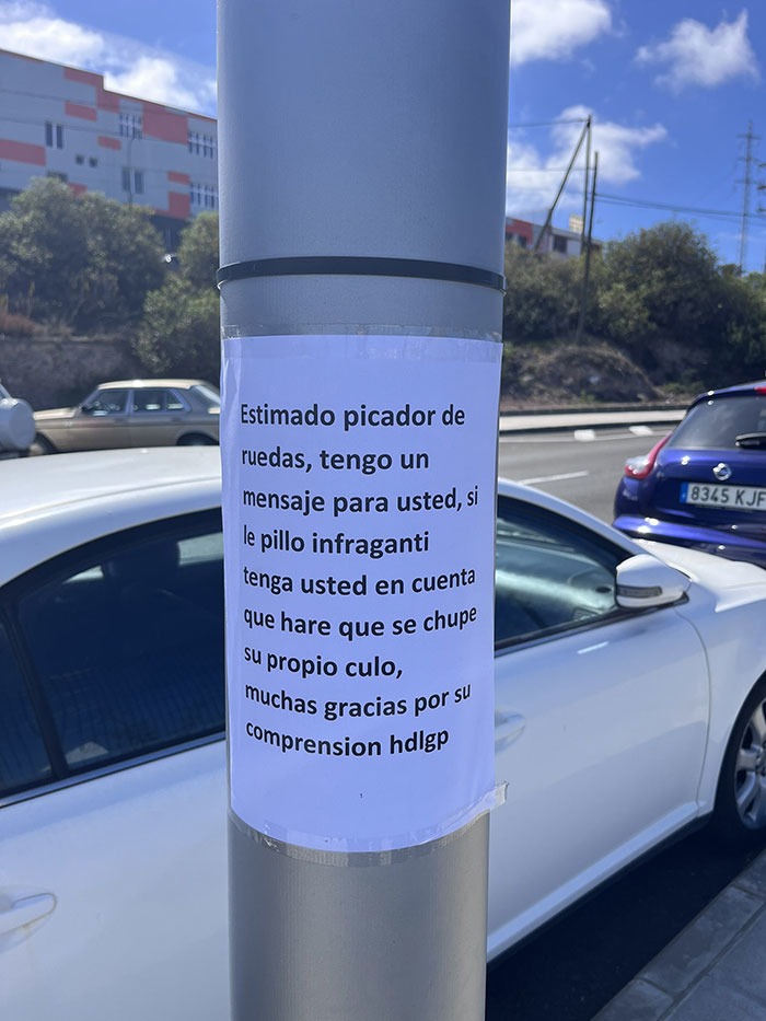 El pinchador de ruedas ha sido advertido - meme