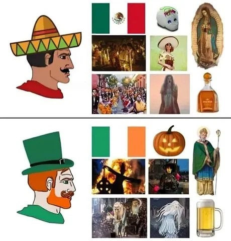 Cultura mexicana y la irlandesa - meme