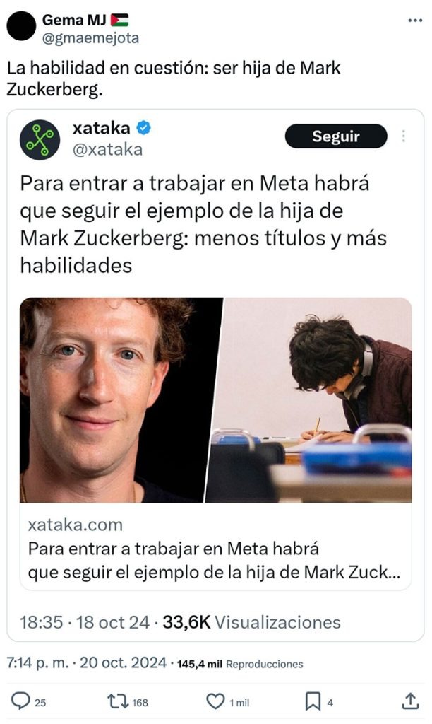 Meme noticia de trabajar en Meta