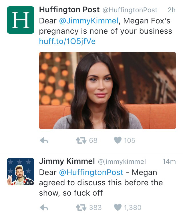 Second comment is Jimmy Kimmel - meme