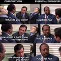 Corporations vs essential employees