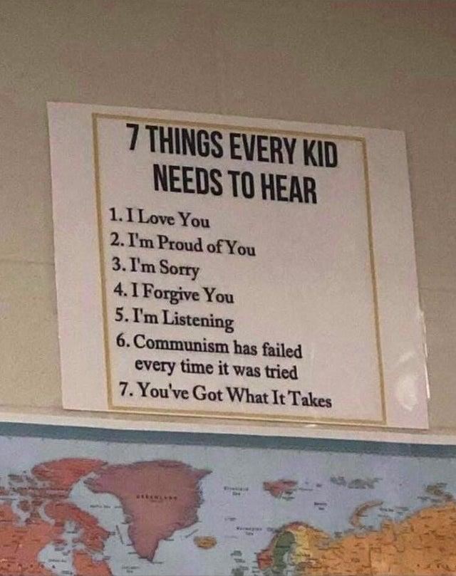 7 things every kid needs to hear - meme