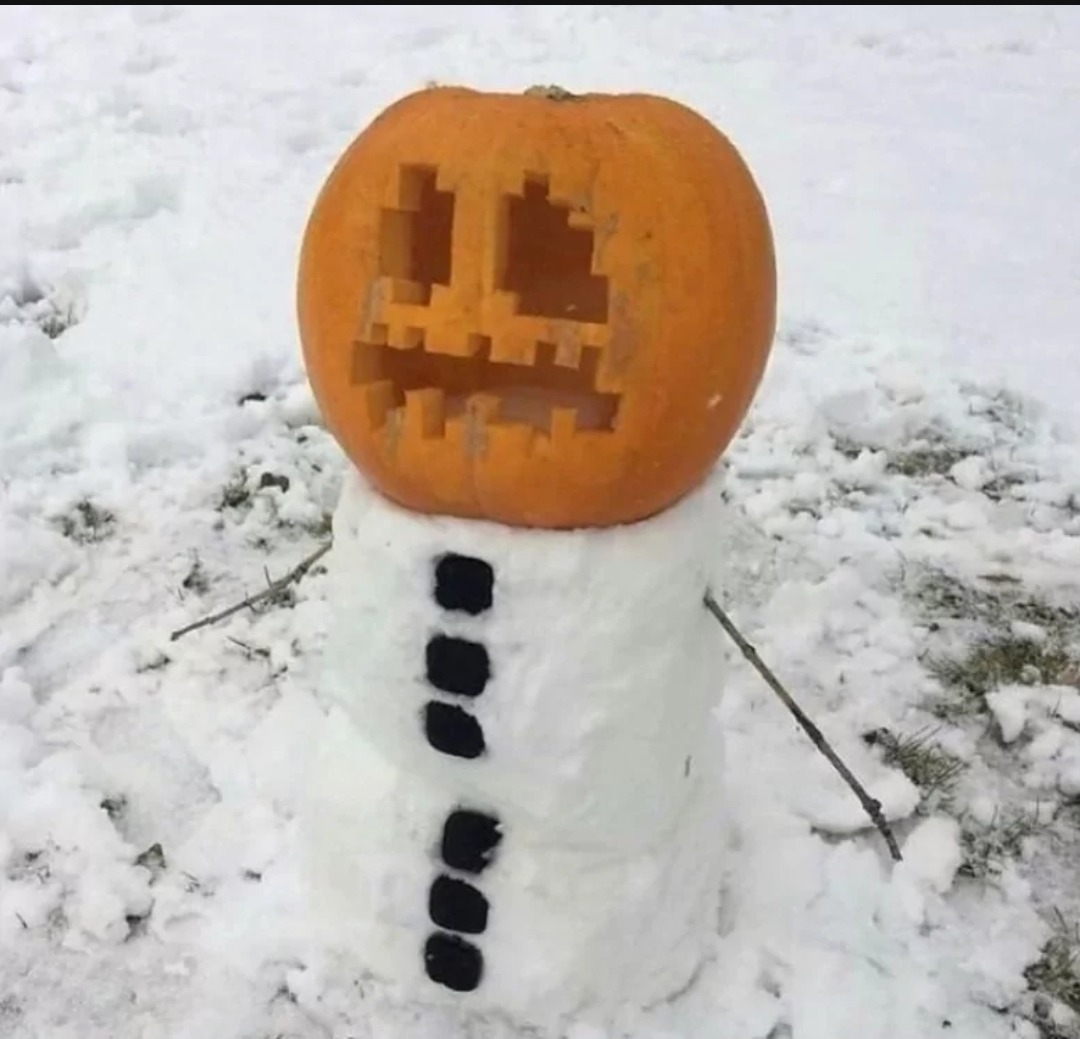 Es el calabaza hombre de hielo del maincra - meme