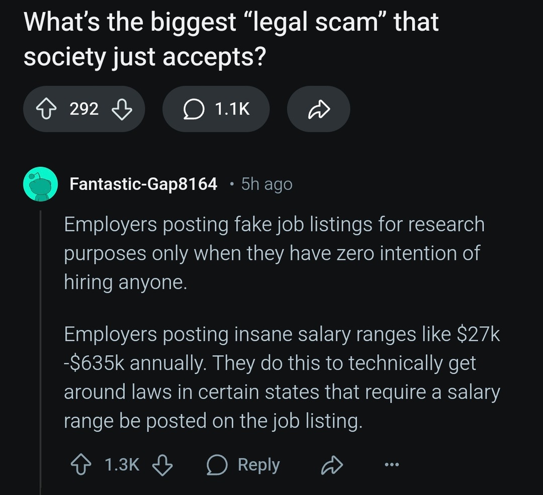 Fake job posts with fake salaries: the legal scam nobody questions - meme