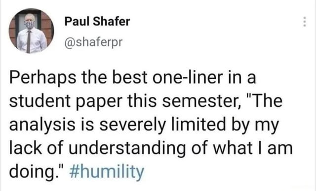 Best one liner in a student paper - meme