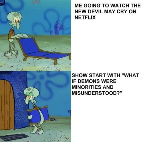 DMC Netflix adaptation speedrunning the controversy arc - meme