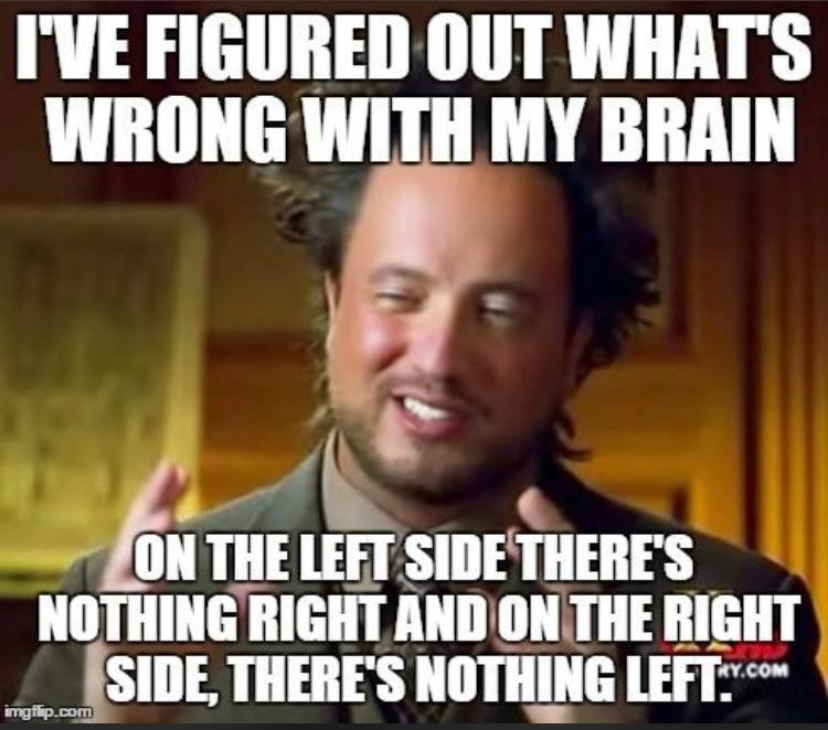 Left side: nothing right. Right side: nothing left - meme