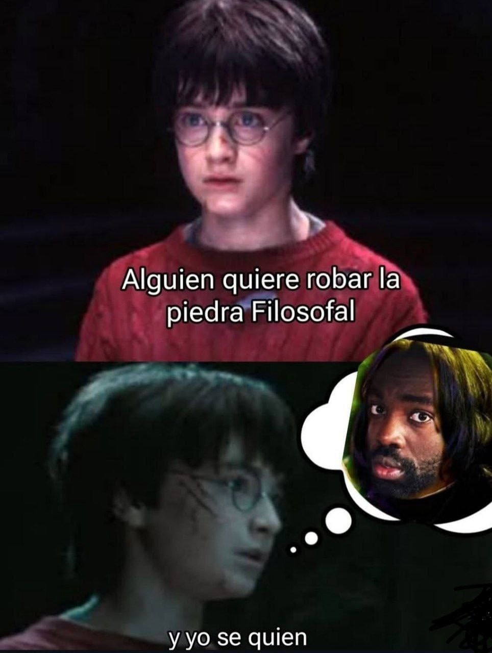 Alguien quiere robar la piedra filosofal y yo ya sé quién - meme