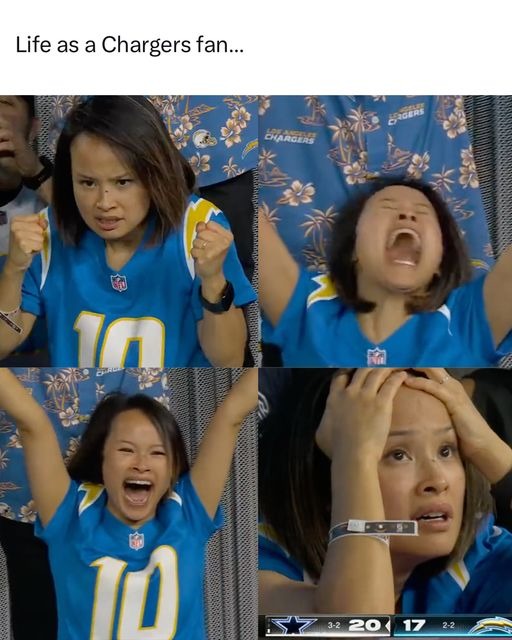 Life as a Chargers fan - meme