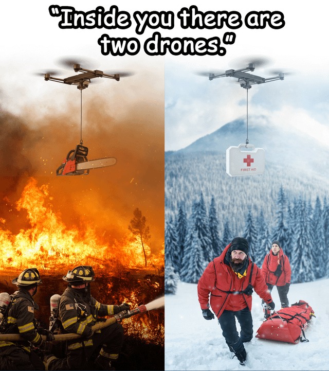 There are two drones - meme