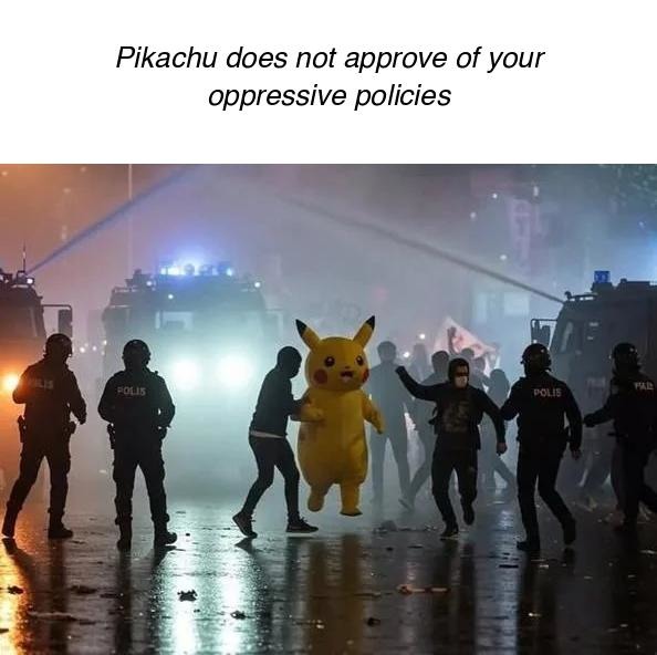Turkish Pikachu protester meme