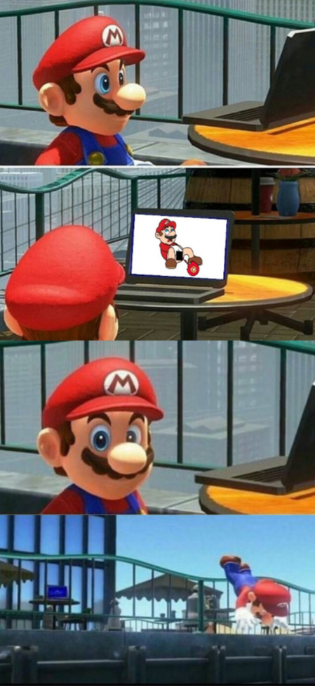 F por Mario - meme