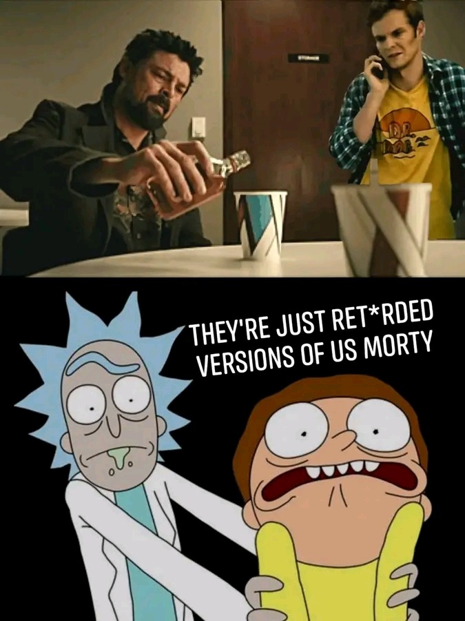 The boys x Rick and Morty - meme