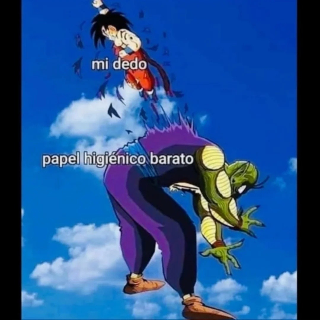 Mi dedo atravesando papel higiénico de 2 pesos - meme