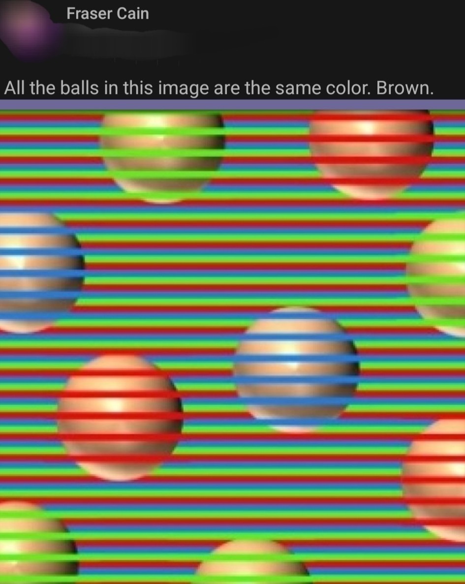 Not a joke, the spheres are indeed brown - meme