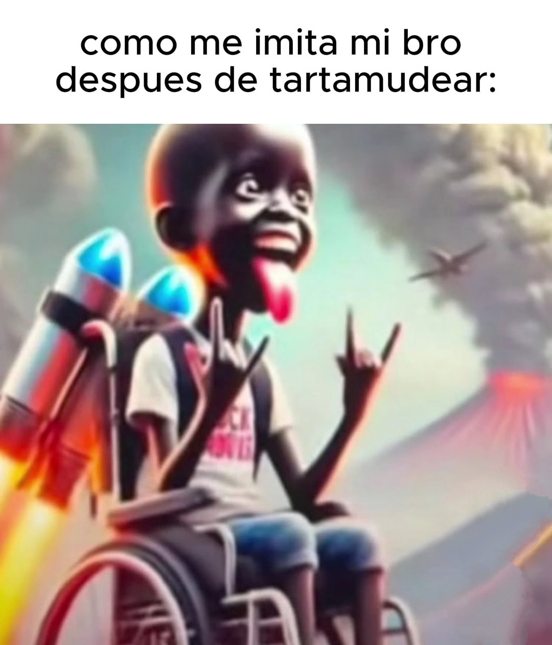mi bro imitándome tras tartamudear y parezco chiste ambulante - meme