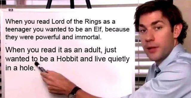The hobbit life is a peaceful one - meme