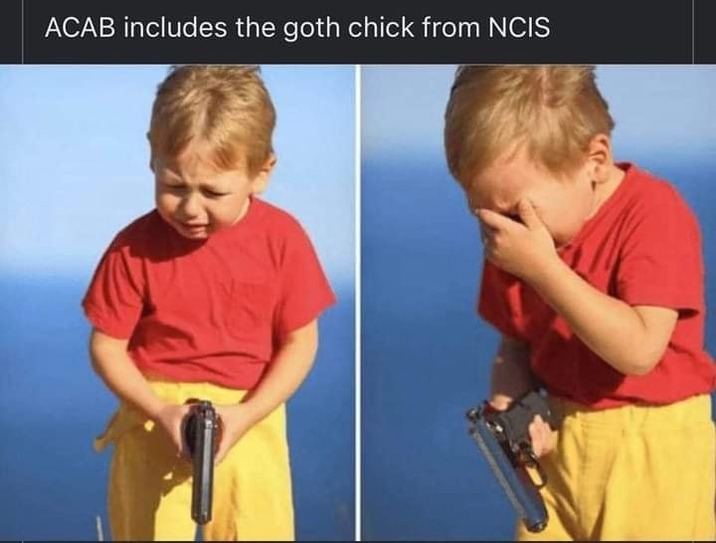 Crying kid with gun meme