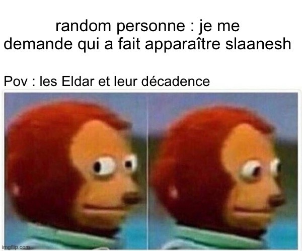 Slaanesh pour faire simple elle est le dieu de la douleur, du plaisir et de l'excès en gros, si tu te branles trop souvent, ben tu peux te faire contrôler plus facilement par elle - meme