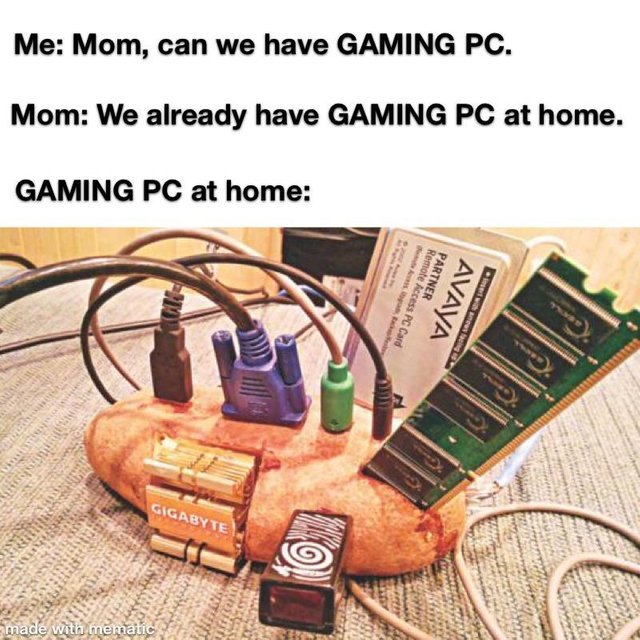 Can we have a gaming PC? - meme