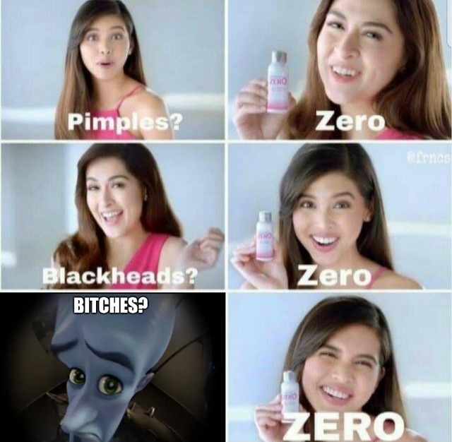 Zero pimples and blackheads - meme