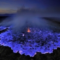 Volcano in Ethiopia burning blue