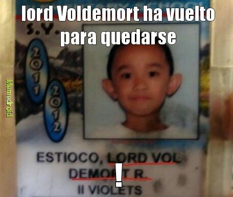 Lord Voldemort de niño - meme