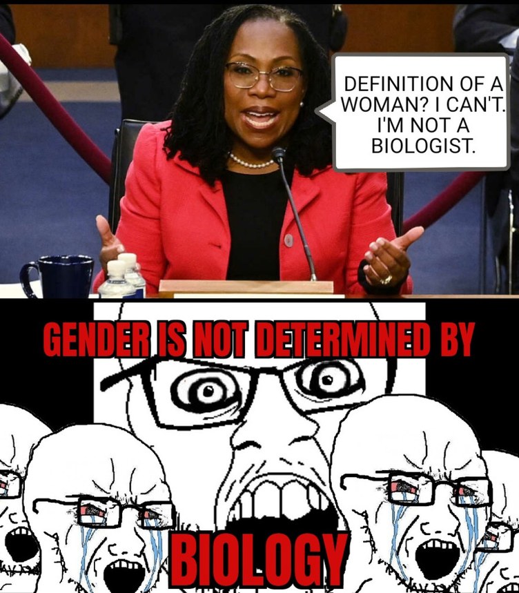 GENDER IS NOT DETERMINED BY BIOLOGY!!!! - meme