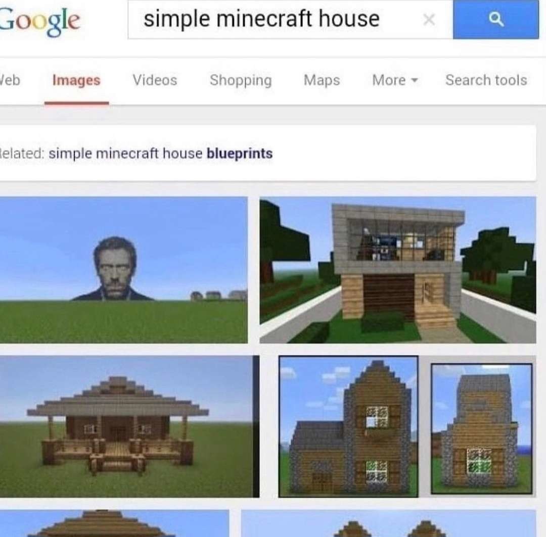 Simple minecraft house - meme