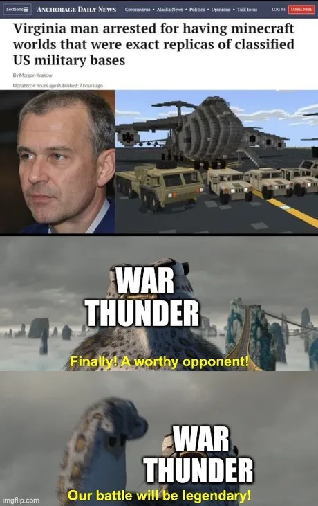 Minecraft vs War Thunder - meme