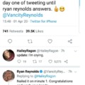 Girl used strategy to exchange tweet with Ryan Reynolds, but he short-circuits it by answering right away