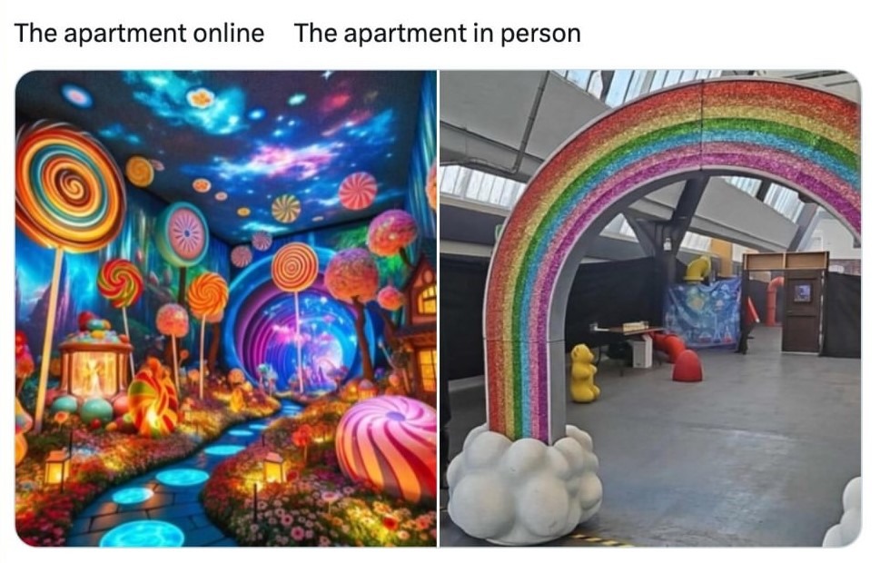 That shity willy wonka experience room - meme