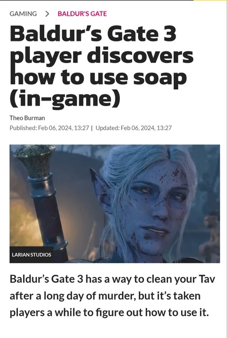 Baldur's Gate 3 soap nes - meme