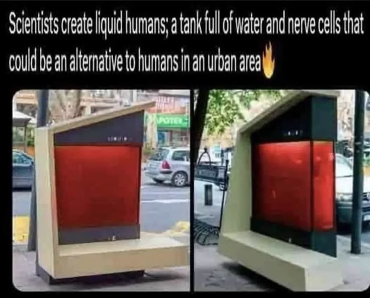 Científicos crean humanos líquidos: un tanque lleno de agua y células nerviosas que podría ser una alternativa a los humanos en un área urbana - meme