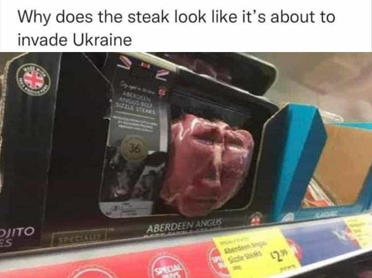 Putin meat on the grill. - meme