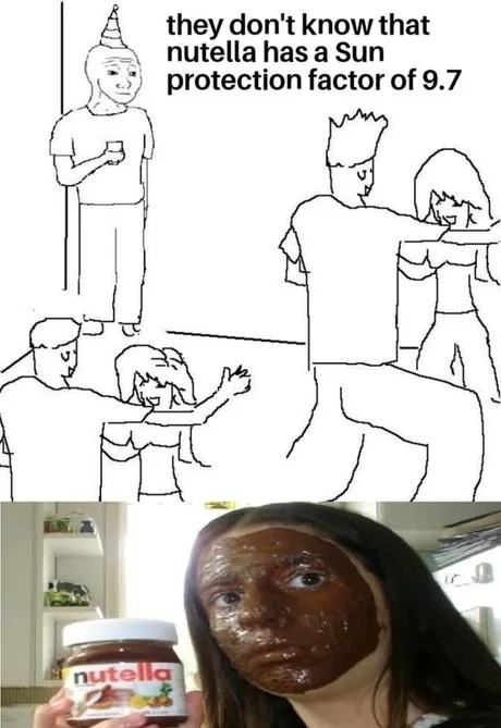 Nutella Sun protection factor - meme