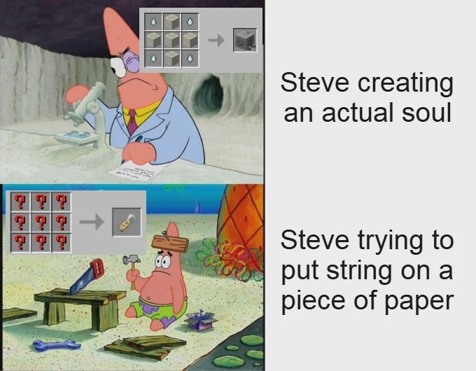 Creating souls? Easy. Tying string? Not happening - meme