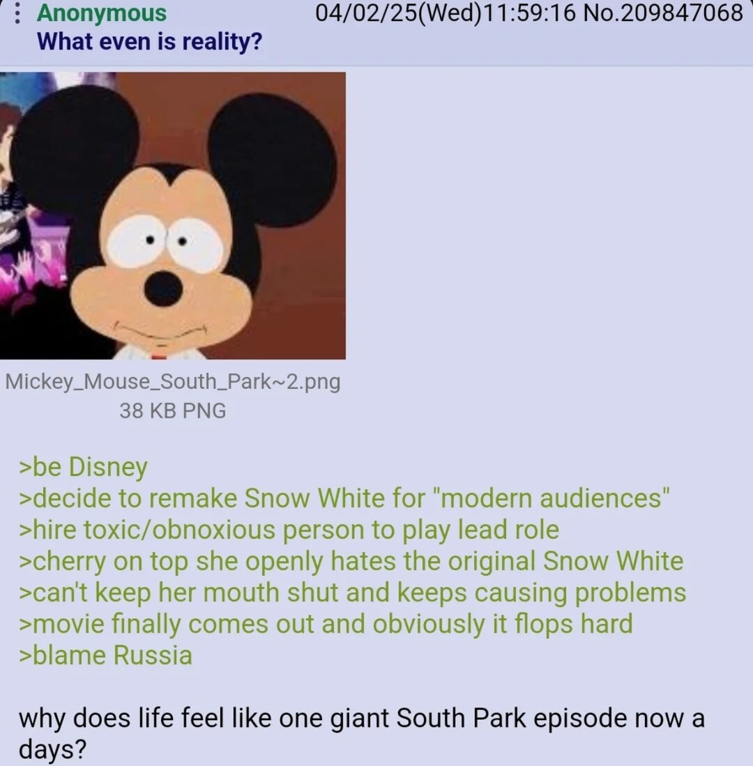 This Disney reboot arc is straight out of South Park - meme