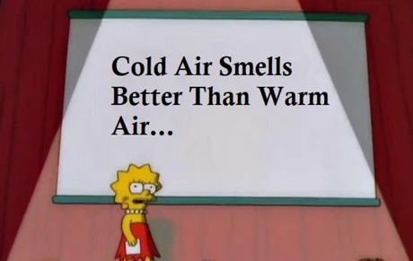 Cold air smelss better - meme