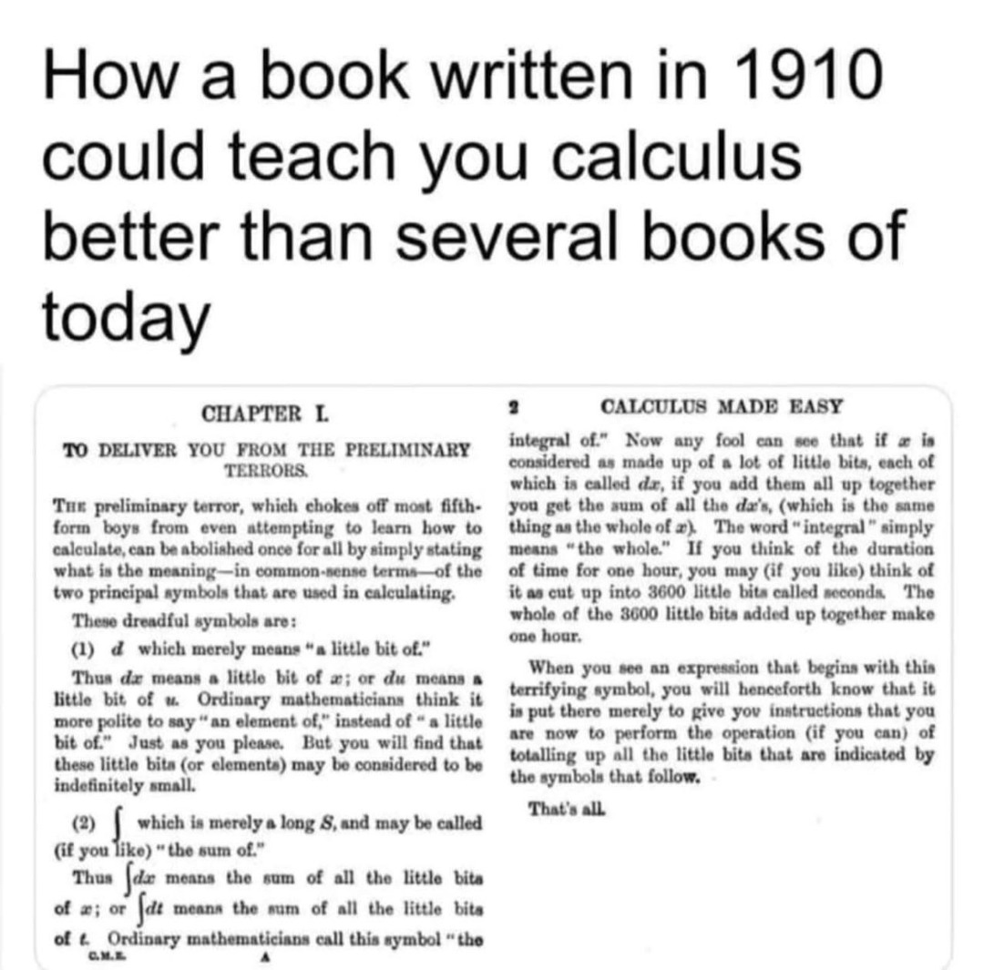 This 1910 calculus book explains math better than all my teachers - meme