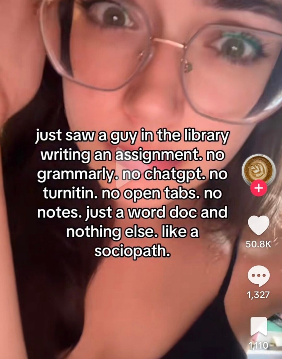 Saw a guy writing with no tools, just vibes - meme
