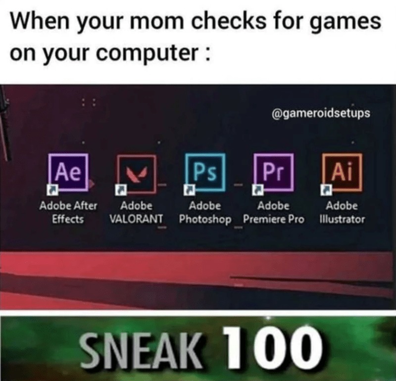 When your mom checks for games on your computer - meme