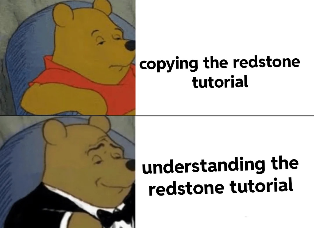 Understanding the redstone tutorial - meme