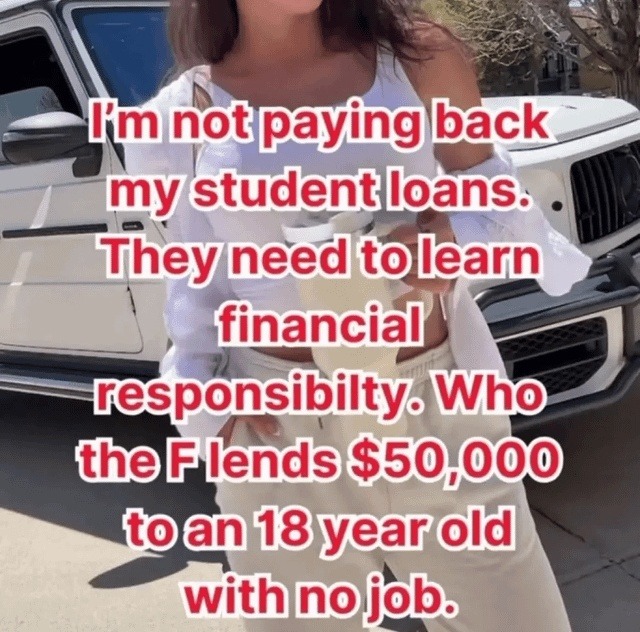 they lent 50k to an unemployed teen and called it responsibility - meme