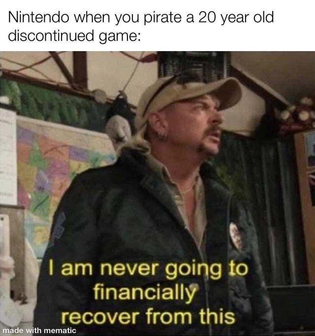 Nintendo when you pirate a 20 year old discontinued game - meme